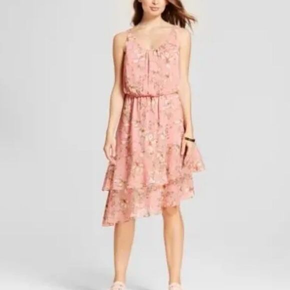 Floral Asymmetrical Dress - Picture 1 of 8